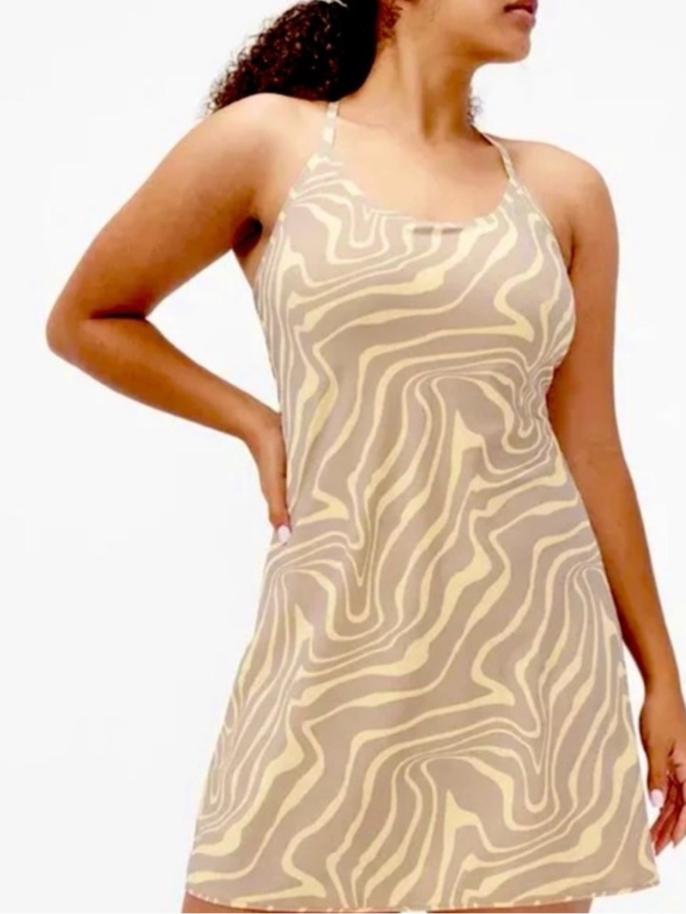 Outdoor Voices Exercise Dress M Swirl Print Built-In Shorts Athletic Active